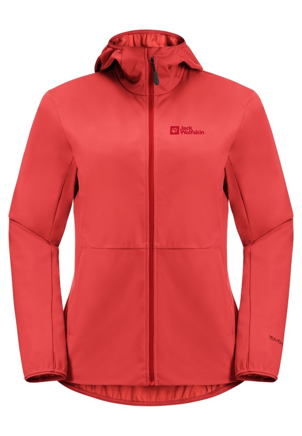 Jack Wolfskin Feldberg Hoody Softshell Jas Dames Rood | 53776977
