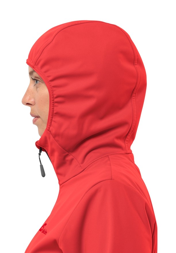 Jack Wolfskin Feldberg Hoody Softshell Jas Dames Rood | 53776977