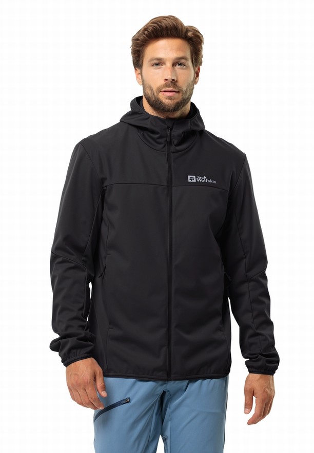 Jack Wolfskin Feldberg Hoody Softshell Jas Heren Zwart | 77914012