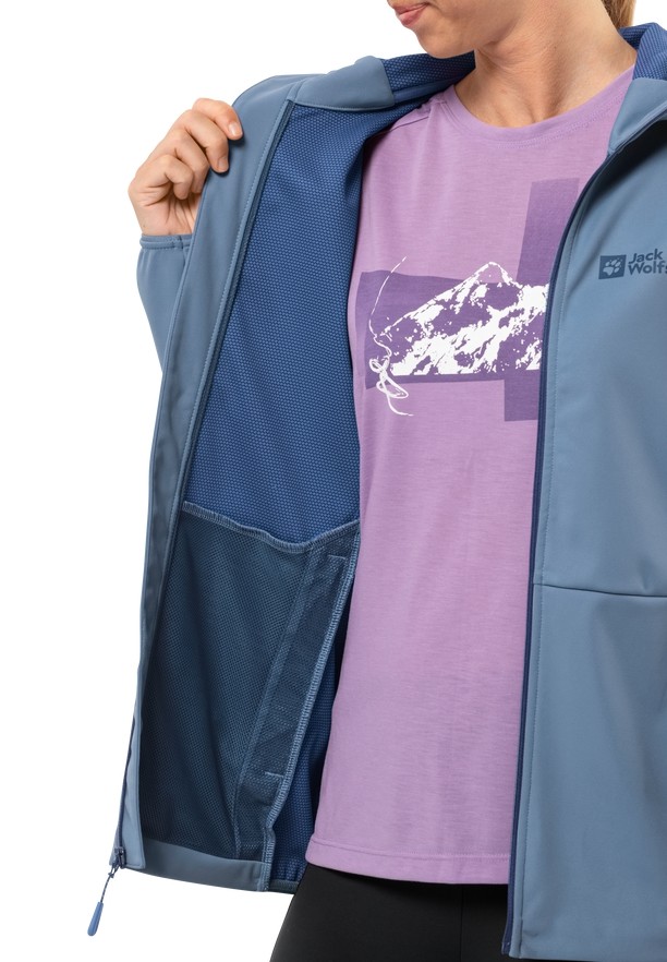 Jack Wolfskin Feldberg Hoody Softshell Jas Dames Blauw | 18731724