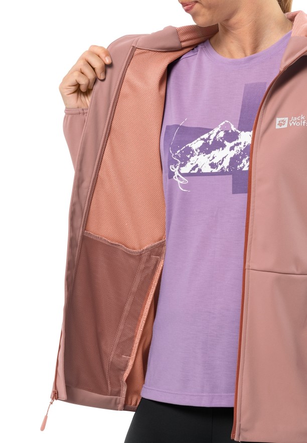 Jack Wolfskin Feldberg Hoody Softshell Jas Dames Roze | 97308729