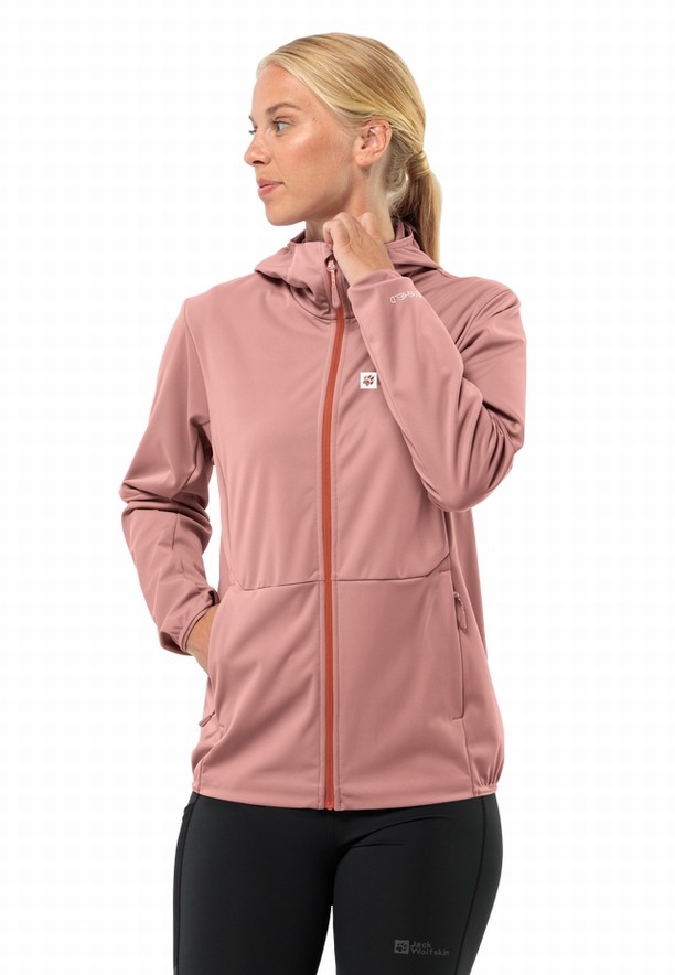 Jack Wolfskin Feldberg Hoody Softshell Jas Dames Roze | 97308729