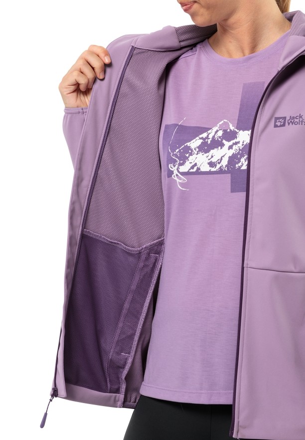 Jack Wolfskin Feldberg Hoody Softshell Jas Dames Paars | 94831052