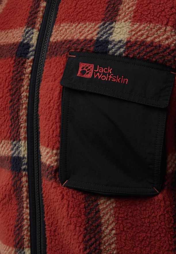 Jack Wolfskin Felslicht Check Fleece Jassen Heren Rood | 38334633