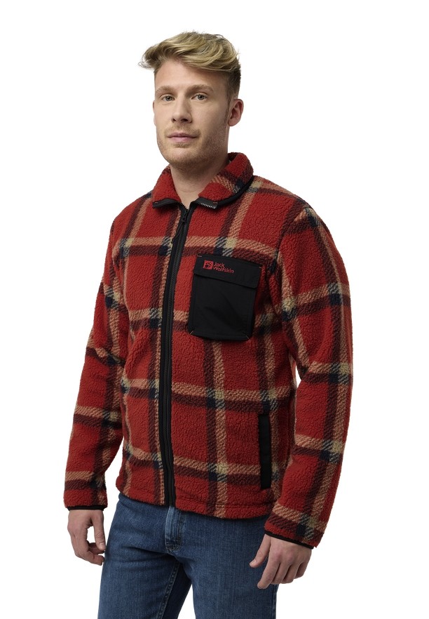 Jack Wolfskin Felslicht Check Fleece Jassen Heren Rood | 38334633