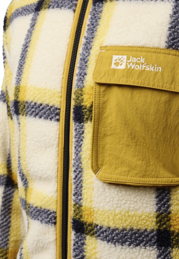 Jack Wolfskin Felslicht Check Fleece Jassen Heren Geel | 16790829