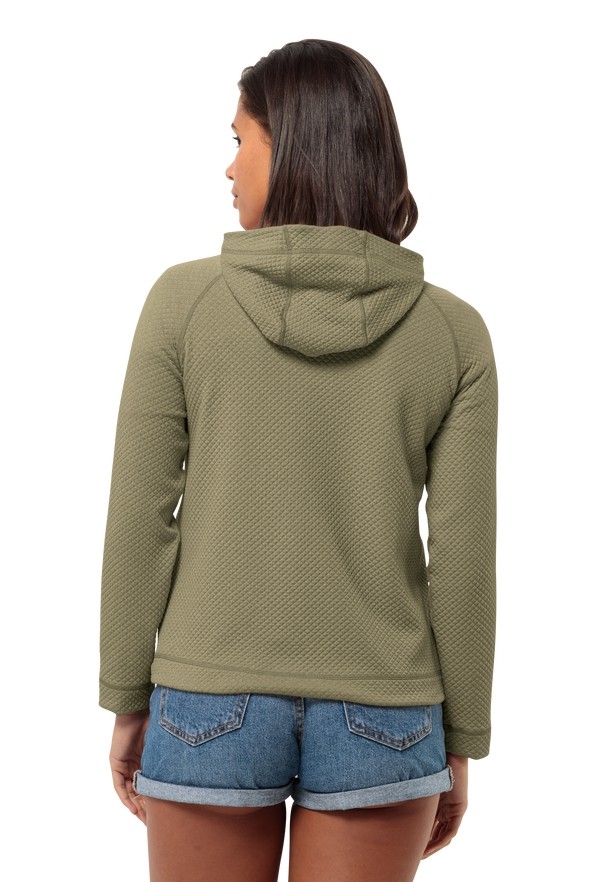 Jack Wolfskin Fernweh Hooded Fleece Jassen Dames Olijfgroen | 19142454