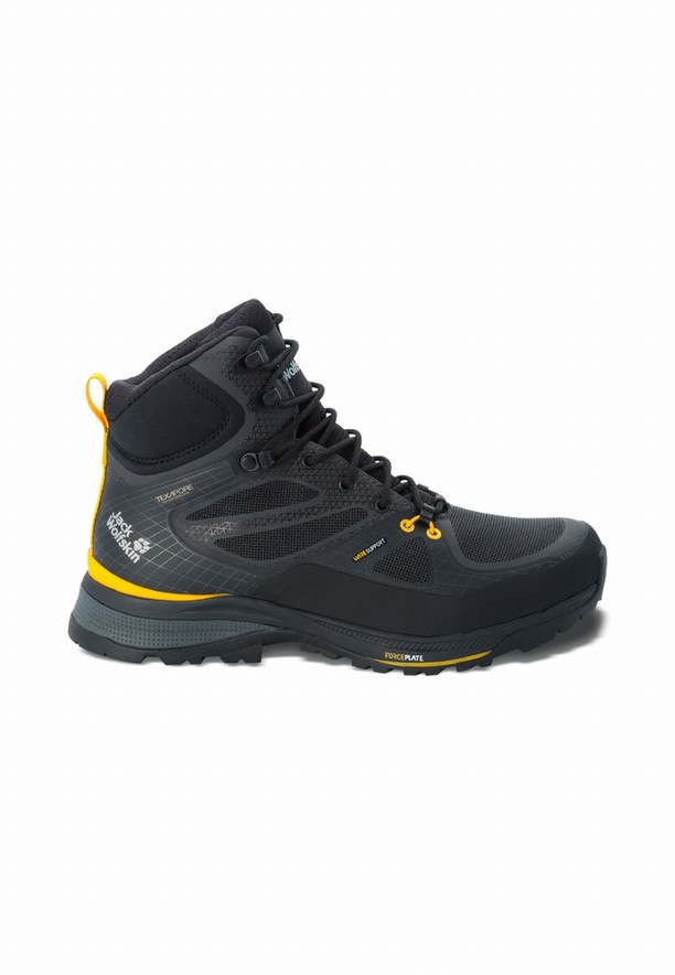 Jack Wolfskin Force Trekker Texapore Mid Wandelschoenen Heren Zwart | 41778421