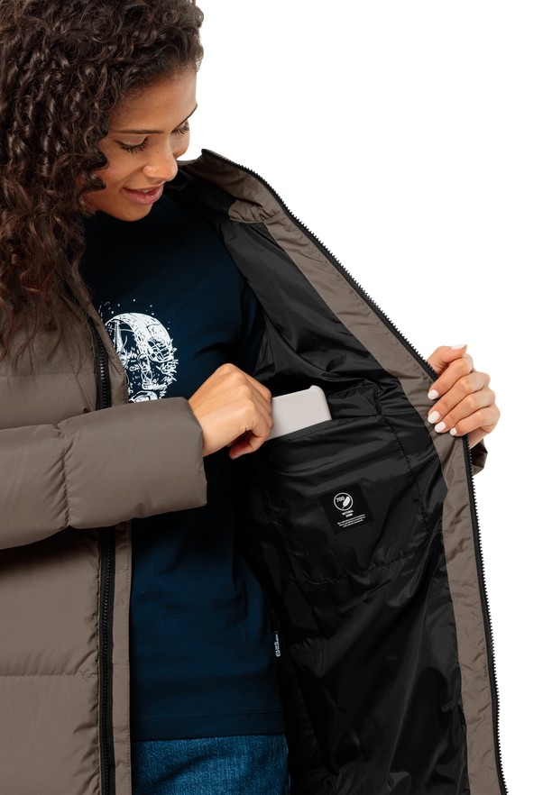 Jack Wolfskin Frozen Lake Donzen Jassen Dames Koffie | 78480391