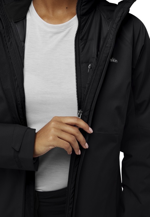 Jack Wolfskin Glaabach 3in1 Jassen Dames Zwart | 87505031