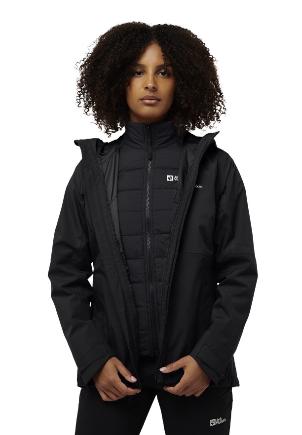 Jack Wolfskin Glaabach 3in1 Jassen Dames Zwart | 87505031