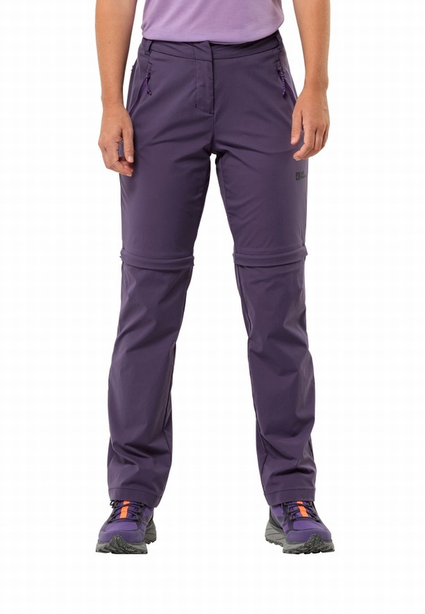 Jack Wolfskin Glastal Zip Off Wandelbroeken Dames Paars | 36721688