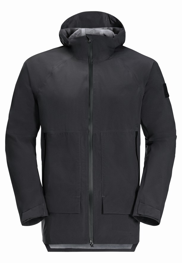 Jack Wolfskin Goldgewann Regenjassen Heren Zwart | 53352316