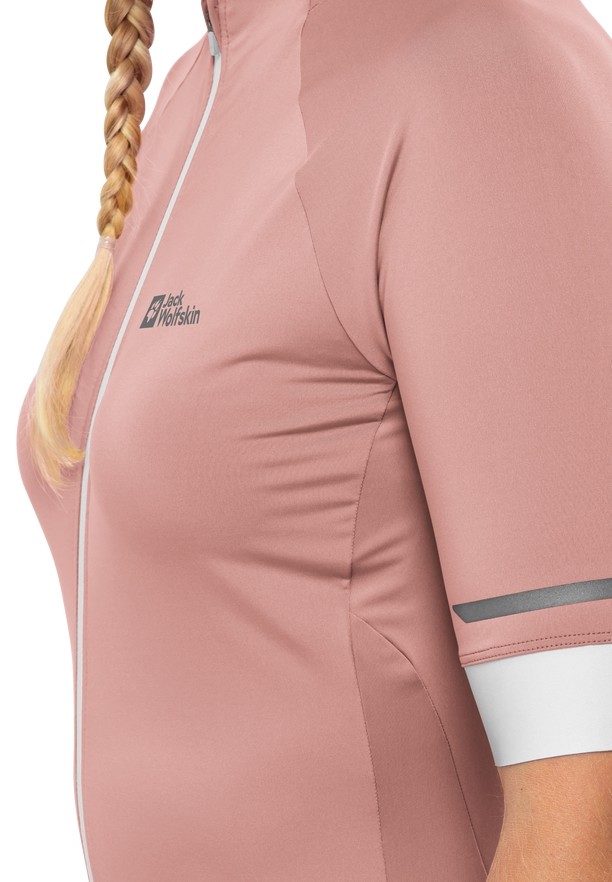 Jack Wolfskin Gravex Fz S/s W Bike T-shirts Dames Roze | 97770400