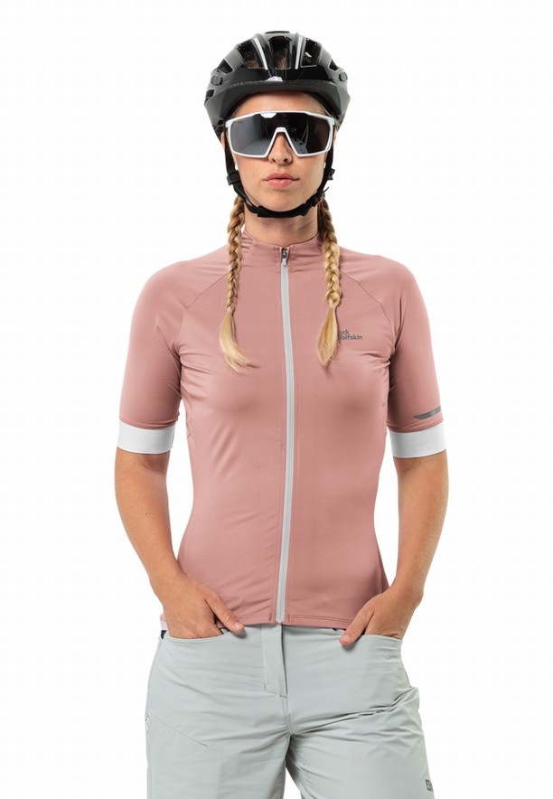 Jack Wolfskin Gravex Fz S/s W Bike T-shirts Dames Roze | 97770400