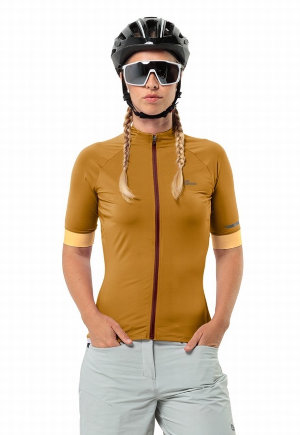 Jack Wolfskin Gravex Fz S/s W Bike T-shirts Dames Geel | 94012662