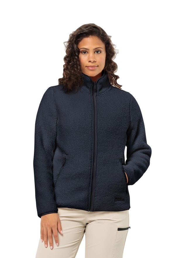 Jack Wolfskin High Curl Fleece Jassen Dames Donkerblauw | 60995160