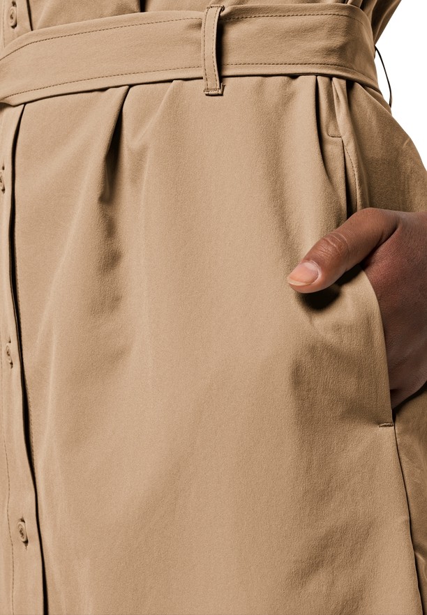 Jack Wolfskin Holiday Midi Jurk Dames Khaki | 47205801