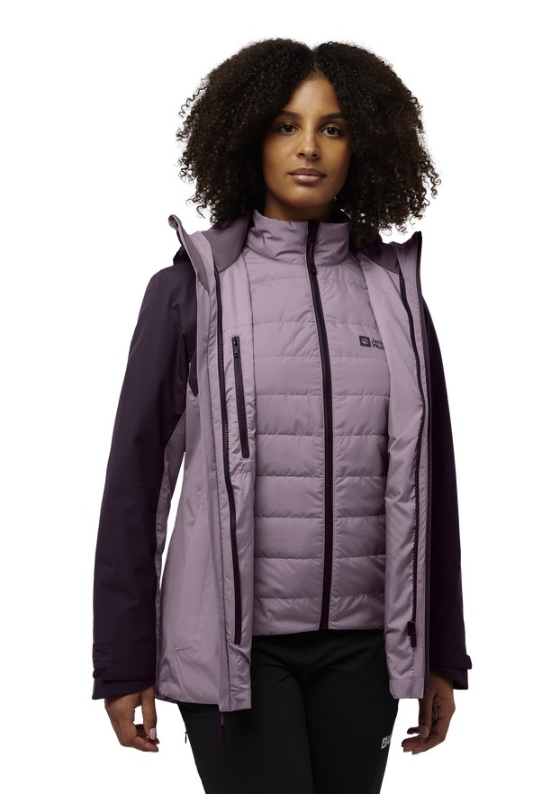 Jack Wolfskin Hunberg 3in1 Jassen Dames Paars | 20500014