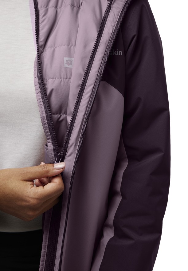 Jack Wolfskin Hunberg 3in1 Jassen Dames Paars | 20500014
