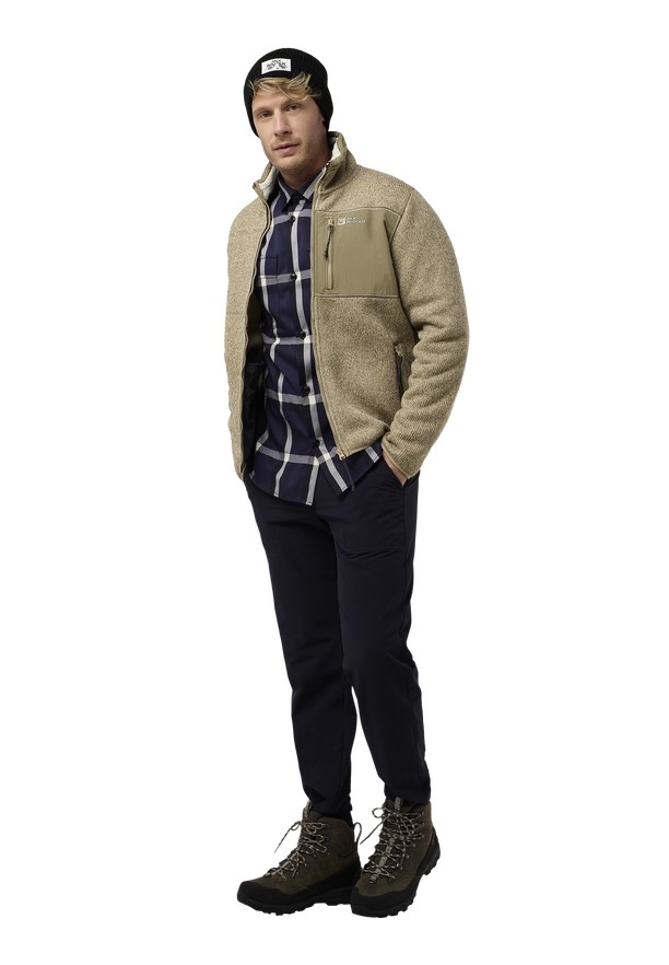Jack Wolfskin Kaminfeuer Fleece Jassen Heren Khaki | 28324087