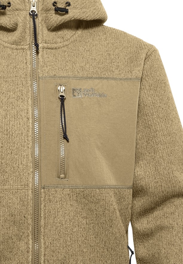 Jack Wolfskin Kaminfeuer Hooded Fleece Jassen Heren Khaki | 94913327