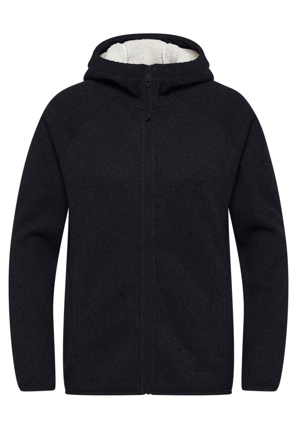 Jack Wolfskin Kaminfeuer Hooded Fleece Jassen Dames Zwart | 40564804