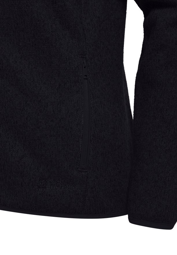 Jack Wolfskin Kaminfeuer Hooded Fleece Jassen Dames Zwart | 40564804