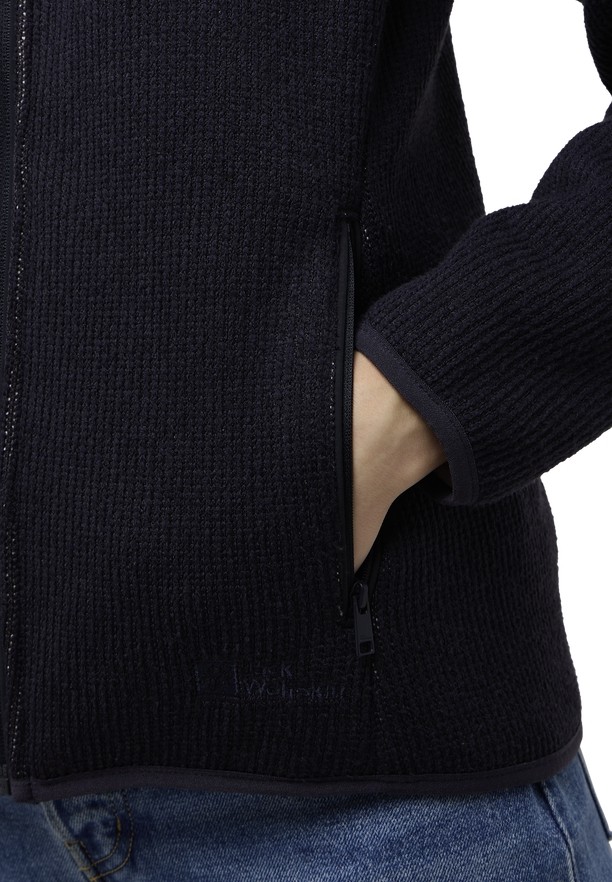 Jack Wolfskin Kaminfeuer Hooded Fleece Jassen Dames Zwart | 40564804