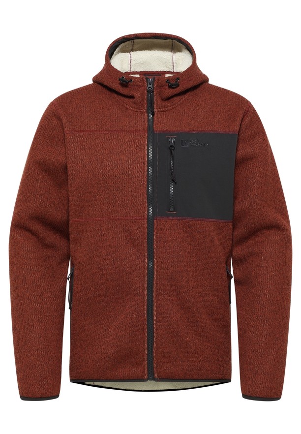 Jack Wolfskin Kaminfeuer Hooded Fleece Jassen Heren Rood | 24625437