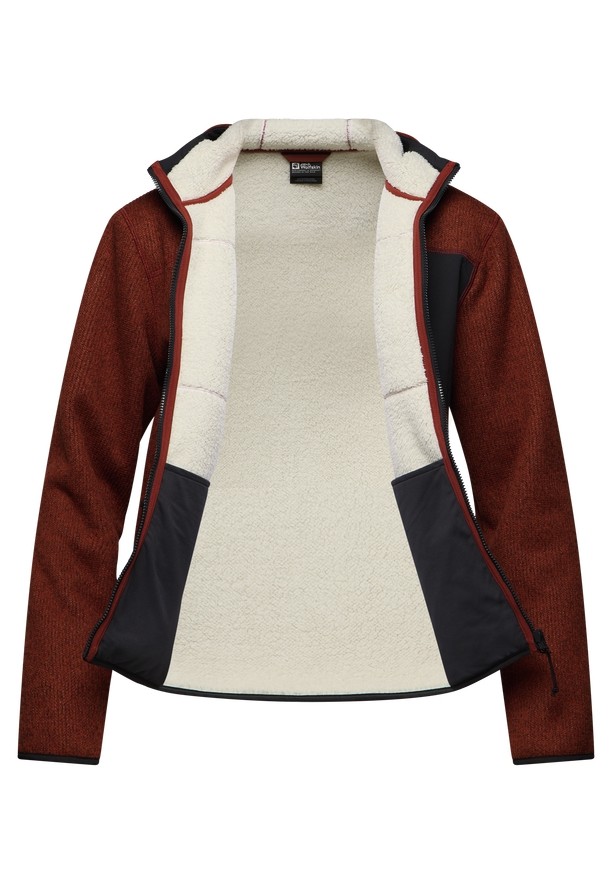 Jack Wolfskin Kaminfeuer Hooded Fleece Jassen Heren Rood | 24625437
