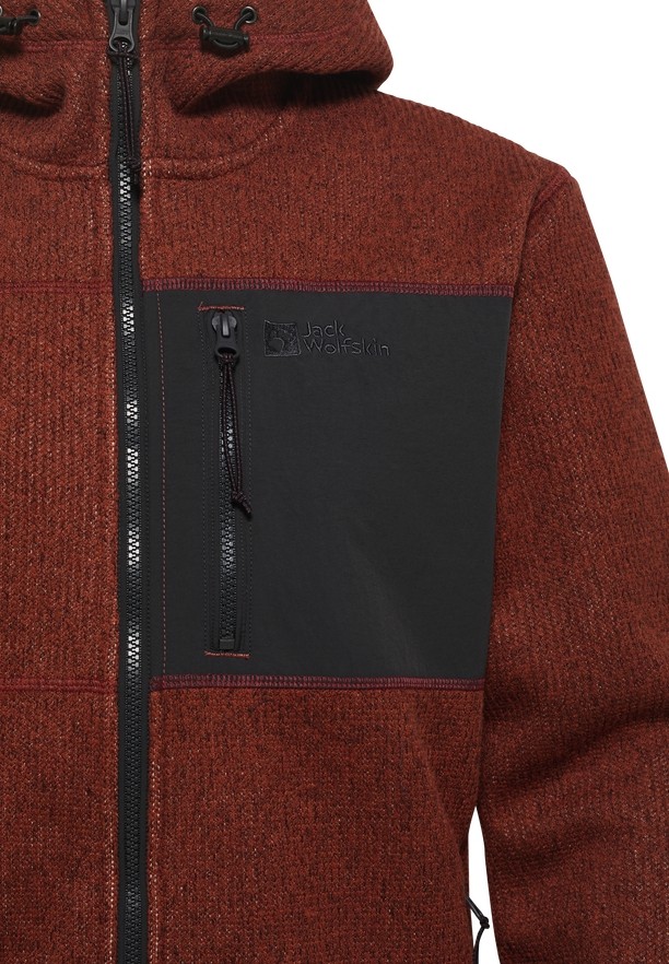 Jack Wolfskin Kaminfeuer Hooded Fleece Jassen Heren Rood | 24625437