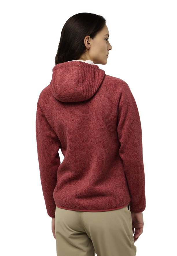 Jack Wolfskin Kaminfeuer Hooded Fleece Jassen Dames Rood | 49867183