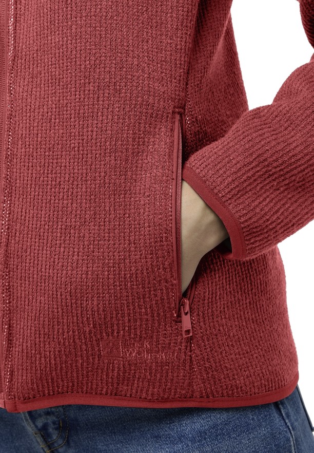 Jack Wolfskin Kaminfeuer Hooded Fleece Jassen Dames Rood | 49867183