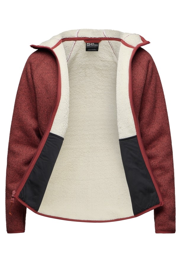 Jack Wolfskin Kaminfeuer Hooded Fleece Jassen Dames Rood | 49867183