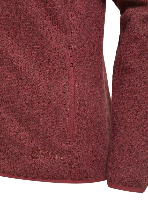 Jack Wolfskin Kaminfeuer Hooded Fleece Jassen Dames Rood | 49867183