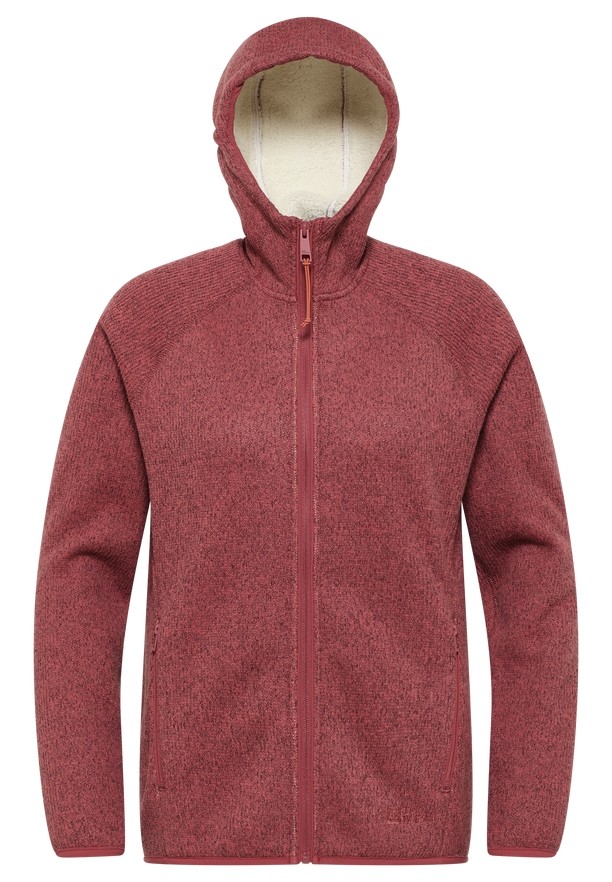 Jack Wolfskin Kaminfeuer Hooded Fleece Jassen Dames Rood | 49867183