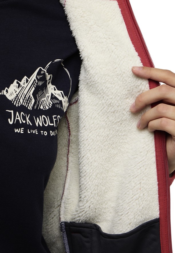 Jack Wolfskin Kaminfeuer Hooded Fleece Jassen Dames Rood | 49867183