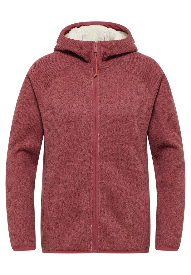 Jack Wolfskin Kaminfeuer Hooded Fleece Jassen Dames Rood | 49867183