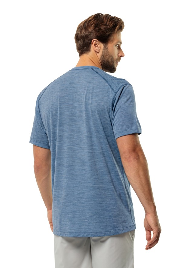 Jack Wolfskin Kammweg Graphic S/s T-shirts Heren Blauw | 72109857