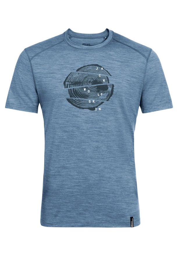 Jack Wolfskin Kammweg Graphic S/s T-shirts Heren Blauw | 72109857