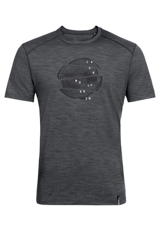 Jack Wolfskin Kammweg Graphic S/s T-shirts Heren Zwart | 64075772