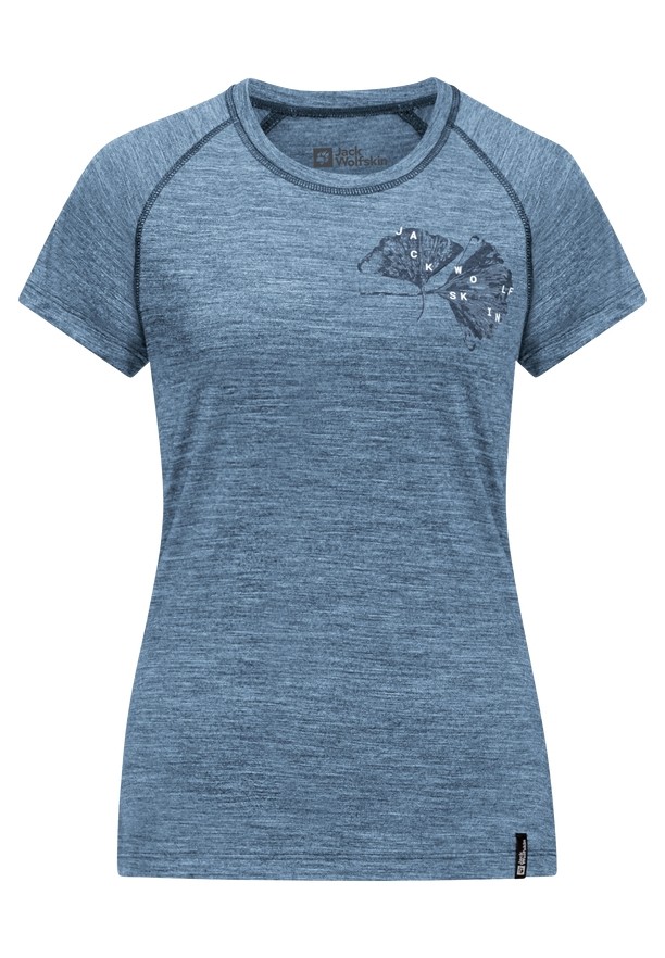 Jack Wolfskin Kammweg Graphic S/s T-shirts Dames Blauw | 10693432
