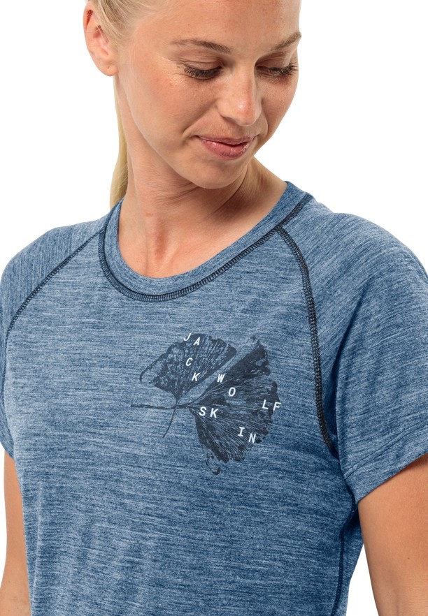 Jack Wolfskin Kammweg Graphic S/s T-shirts Dames Blauw | 10693432