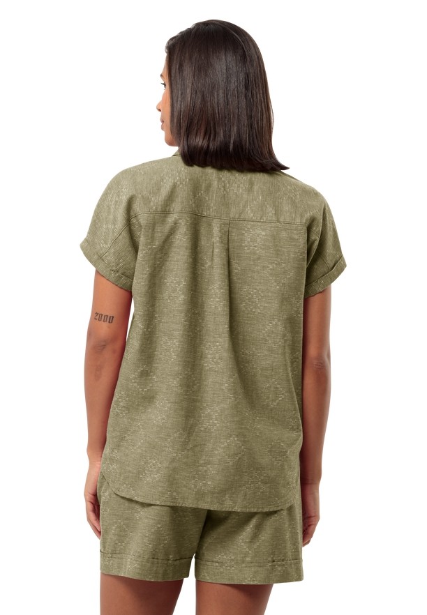 Jack Wolfskin Karana Poloshirt Dames Olijfgroen | 34490217