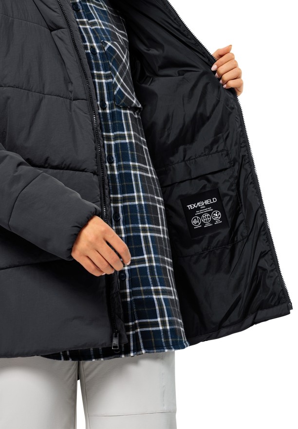 Jack Wolfskin Karolinger Long Jassen Dames Zwart | 40118516