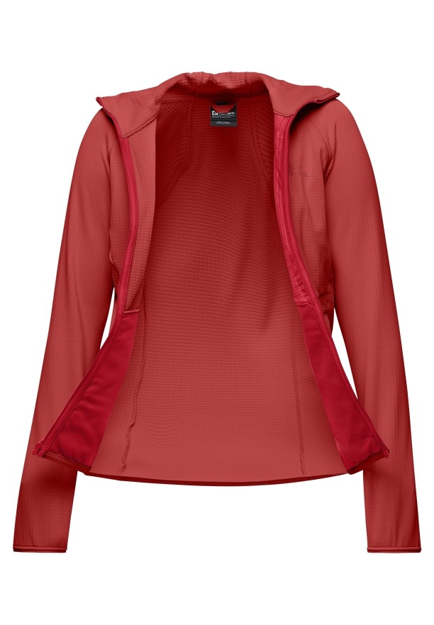 Jack Wolfskin Kolbenberg Hooded Fz Fleece Jassen Dames Rood | 68333985