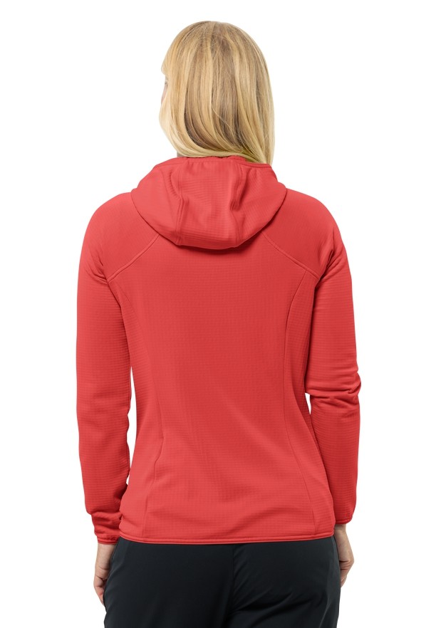 Jack Wolfskin Kolbenberg Hooded Fz Fleece Jassen Dames Rood | 68333985