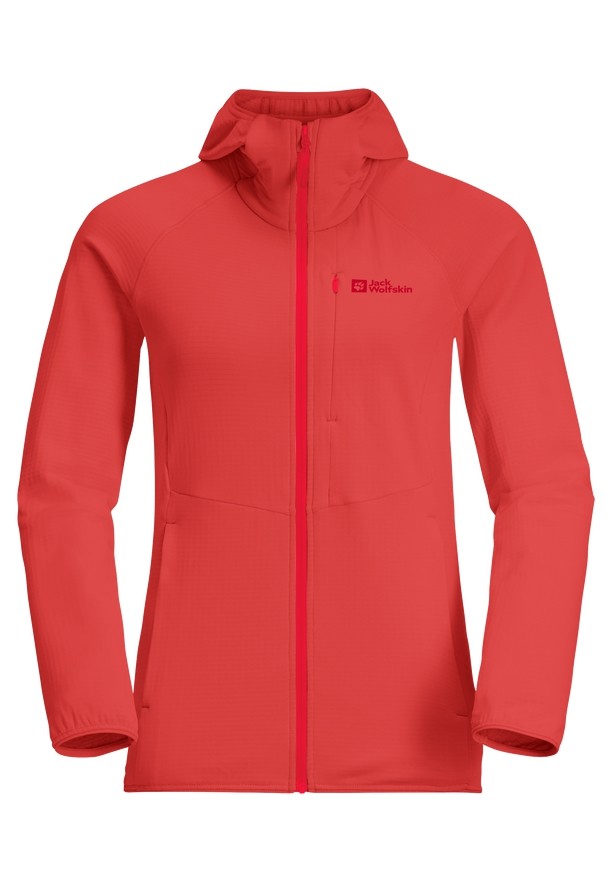 Jack Wolfskin Kolbenberg Hooded Fz Fleece Jassen Dames Rood | 68333985