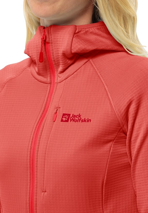 Jack Wolfskin Kolbenberg Hooded Fz Fleece Jassen Dames Rood | 68333985
